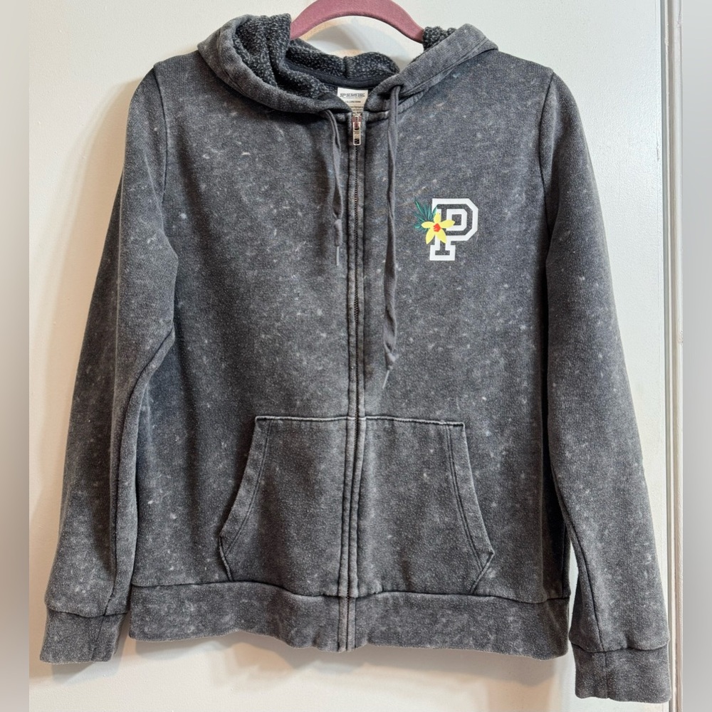 PINK Tropical Zip Hoodie Sweatshirt L - Picture 15 of 15